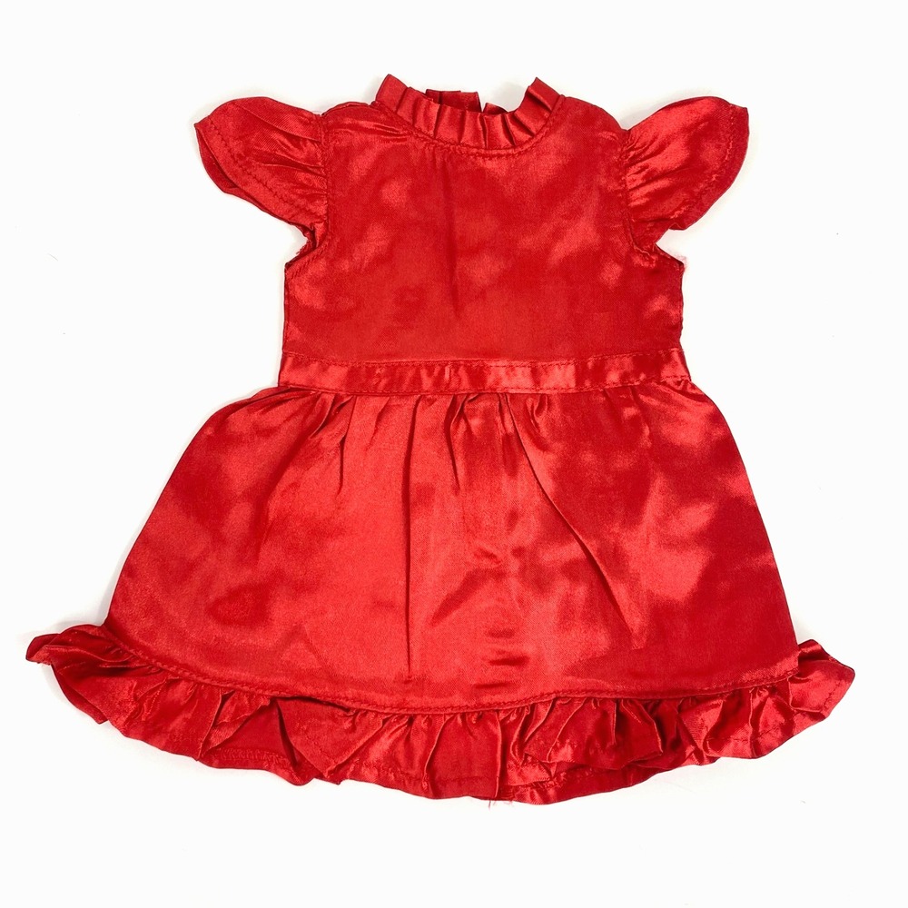 American Girl & 18" Dolls, Satin Holiday Dress Red Fancy Christmas #15